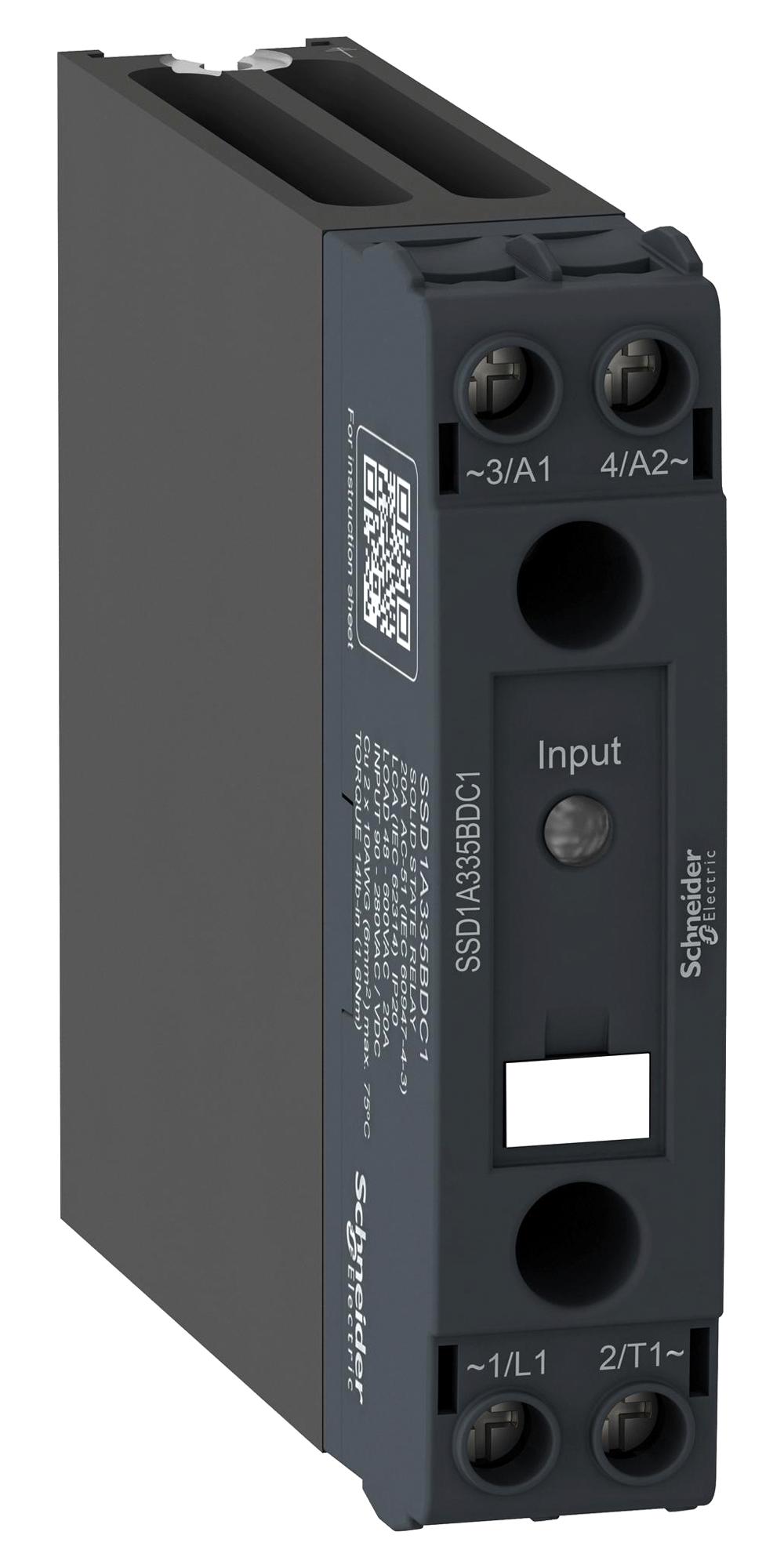 SSD1A320BDRC1 SOLID STATE RELAY, SPST, 20A, 48-600VAC SCHNEIDER ELECTRIC