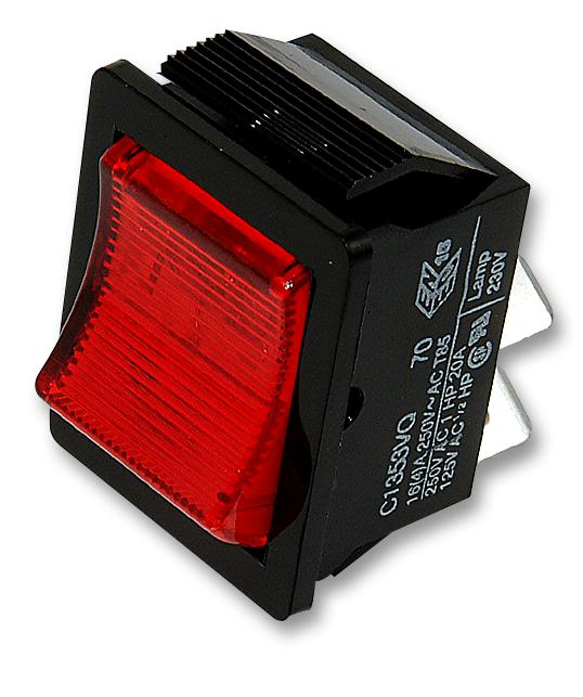 C1353VQNAA SWITCH, DPST, RED, 16A, 250V ARCOLECTRIC (BULGIN LIMITED)