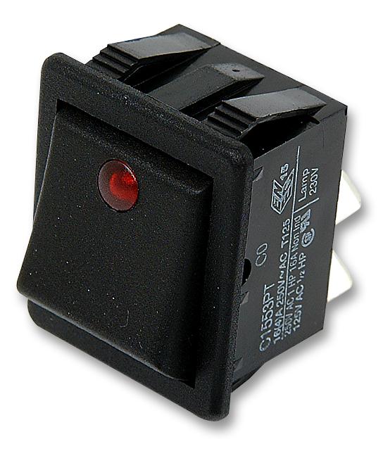 C1553PTNAB ROCKER SWITCH, DPST, ILLUM RED ARCOLECTRIC (BULGIN LIMITED)