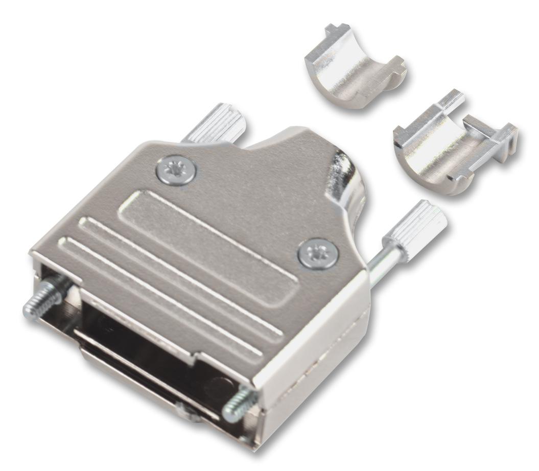 MHDM-9-K BACKSHELL, D, DIECAST, 9WAY MH CONNECTORS