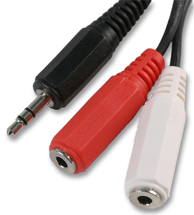 PSG00112 3.5MM ST PLUG TO 2X MONO SOCKETS- 2M PRO SIGNAL