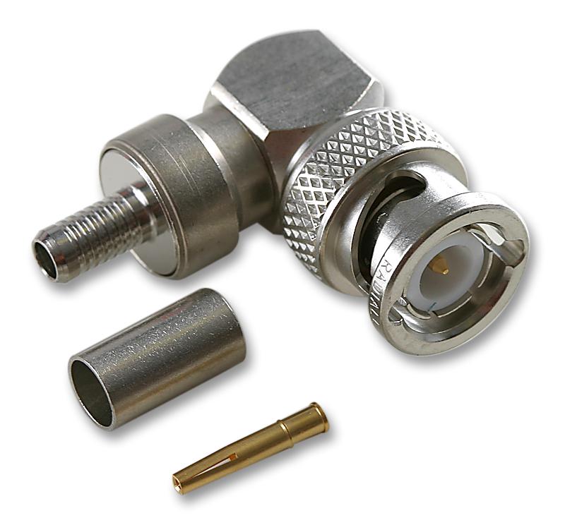 R141182000 RF COAXIAL, BNC, RIGHT ANGLE PLUG, 50OHM RADIALL