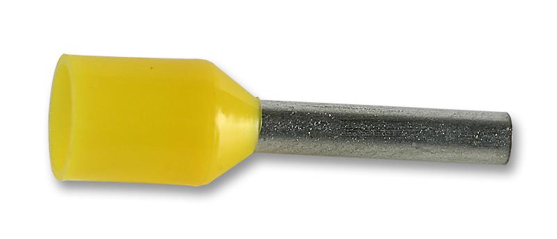 E1012-L-YELLOW FERRULE, 18AWG, 18.5MM, NYLON, YELLOW MULTICOMP PRO