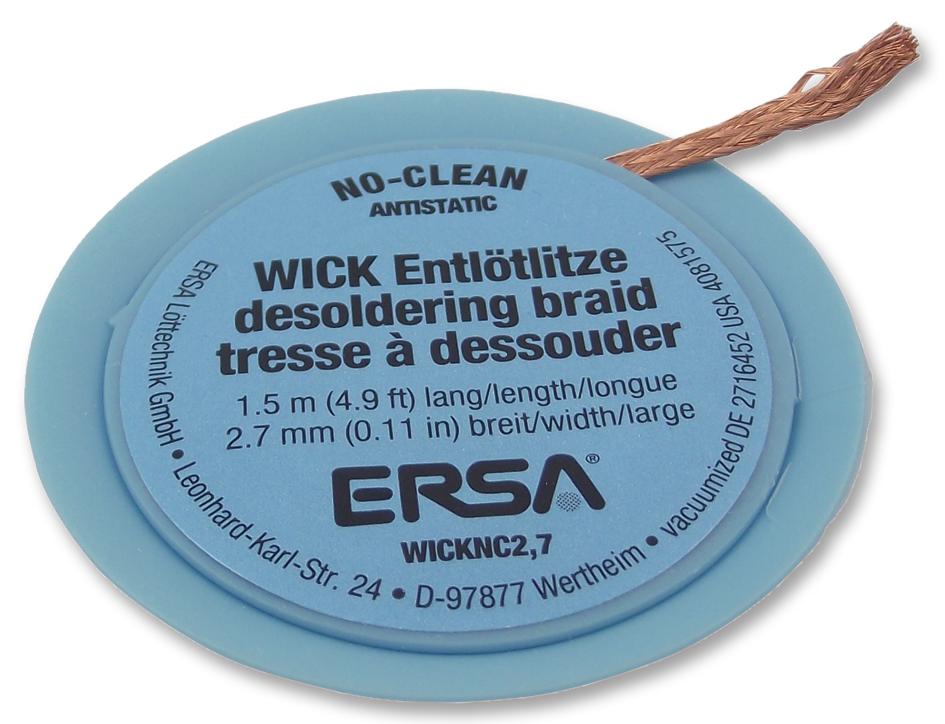 0WICKNC2.7/SB DESOLDERING BRAID, 2.7MM, 1.5M ERSA