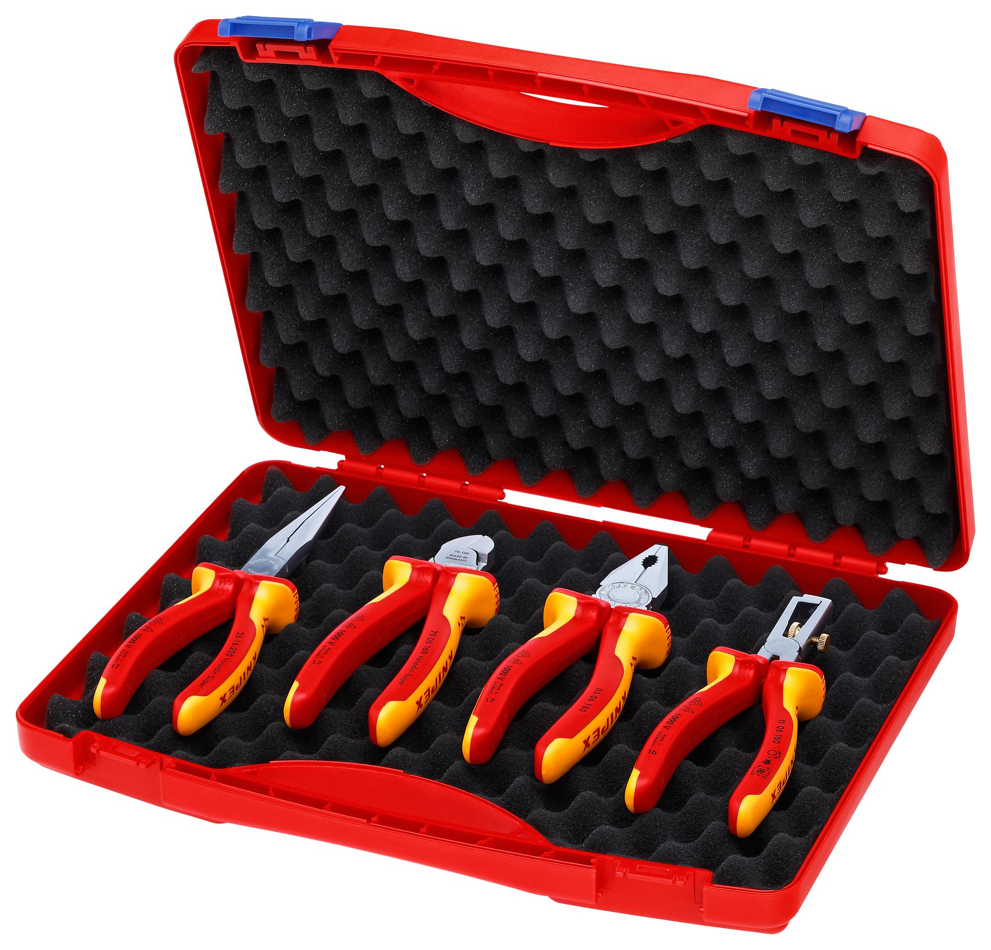 00 20 15 PLIER/CUTTER SET, VDE, 4PC KNIPEX
