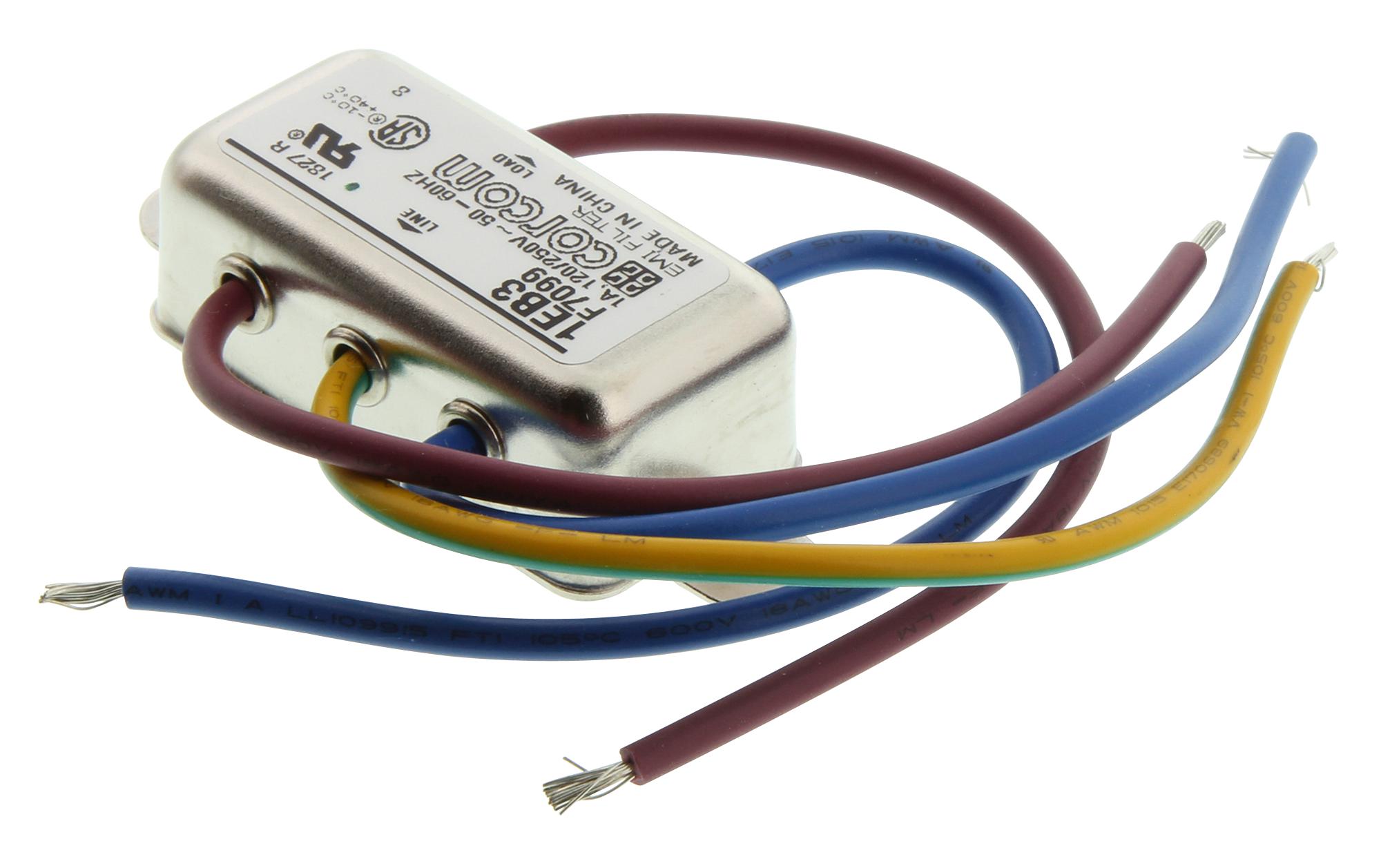 6609021-2 POWER LINE FILTER, EMI, RFI, 1A, WIRE CORCOM - TE CONNECTIVITY