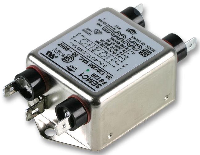 6609043-2 POWER LINE FILTER, EMI, RFI, 6A, QC CORCOM - TE CONNECTIVITY