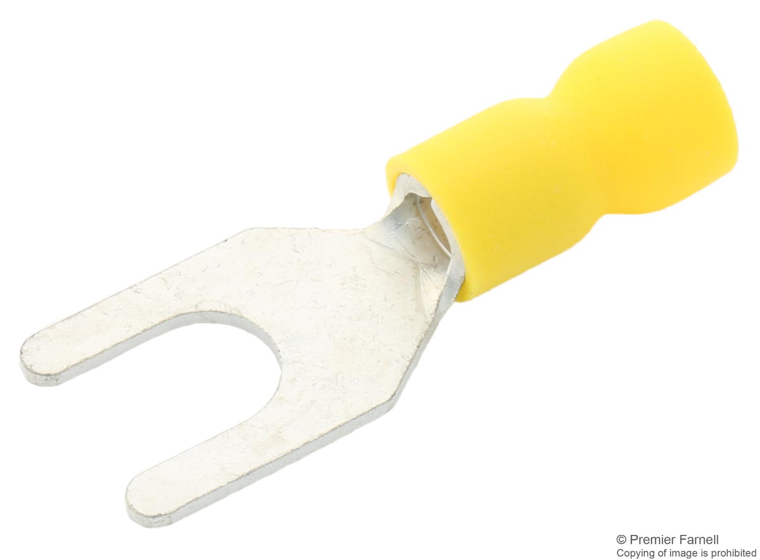 SVE5-5 CRIMP TERMINAL, FORK, 5MM, YELLOW, PK100 MULTICOMP PRO