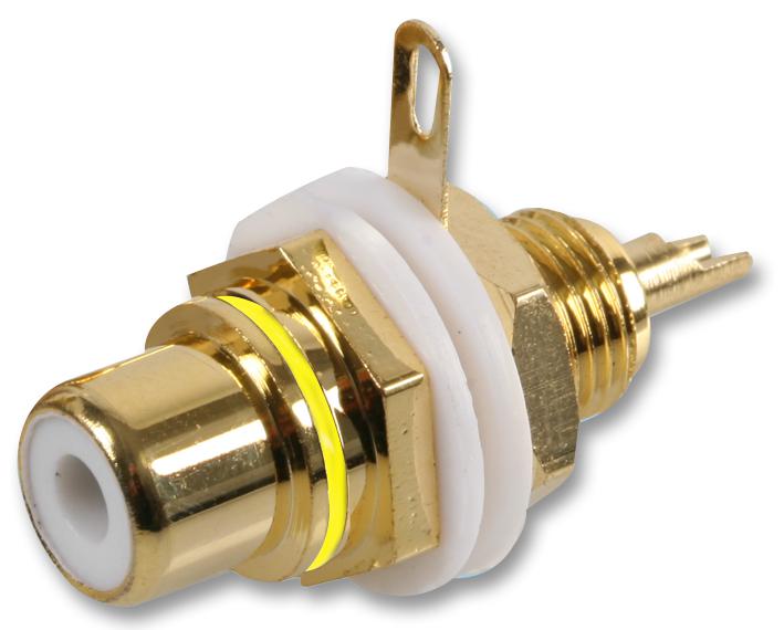 AV19335 CHASSIS SOCKET, PHONO/RCA, GOLD/YELLOW PRO SIGNAL