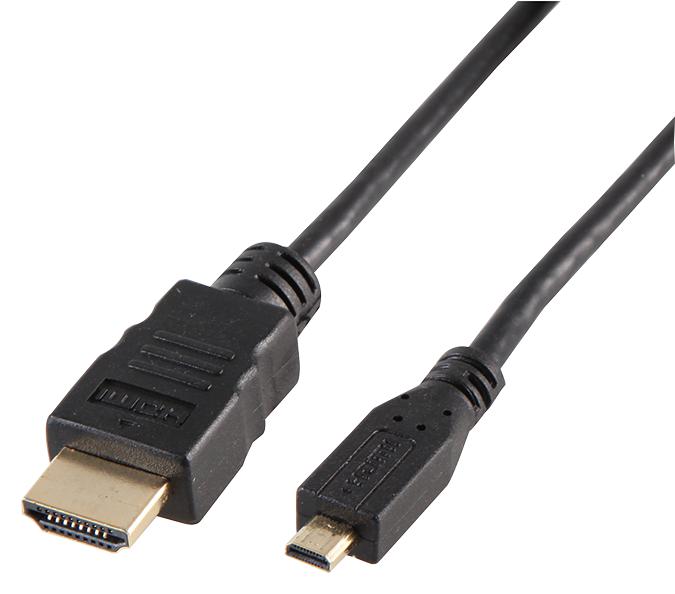 PSG03807 LEAD, HDMI A PLUG TO MICRO D PLUG, 2M PRO SIGNAL