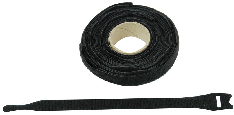 3/4" X 8" BLACK HOOK & LOOP FASTENER, 3/4" X 8", BLACK VELCRO