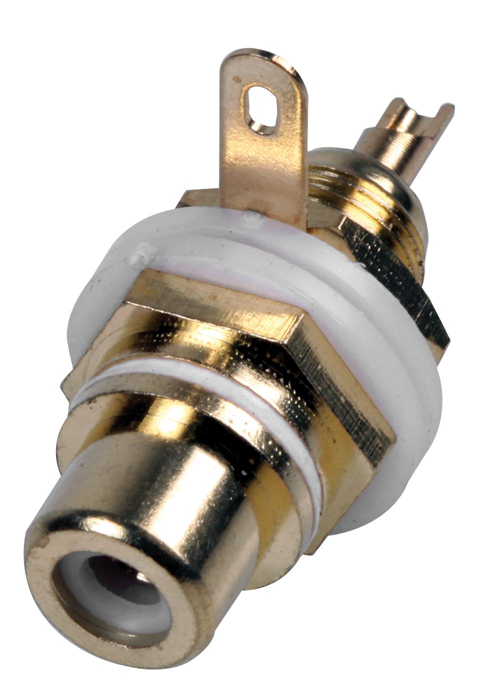 PSG08635 CHASSIS SOCKET, PHONO/RCA, GOLD/WHITE PRO SIGNAL