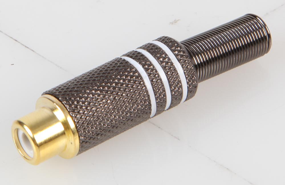 PSG08676 PHONO PLUG, BLACK/WHITE/6MM PRO SIGNAL