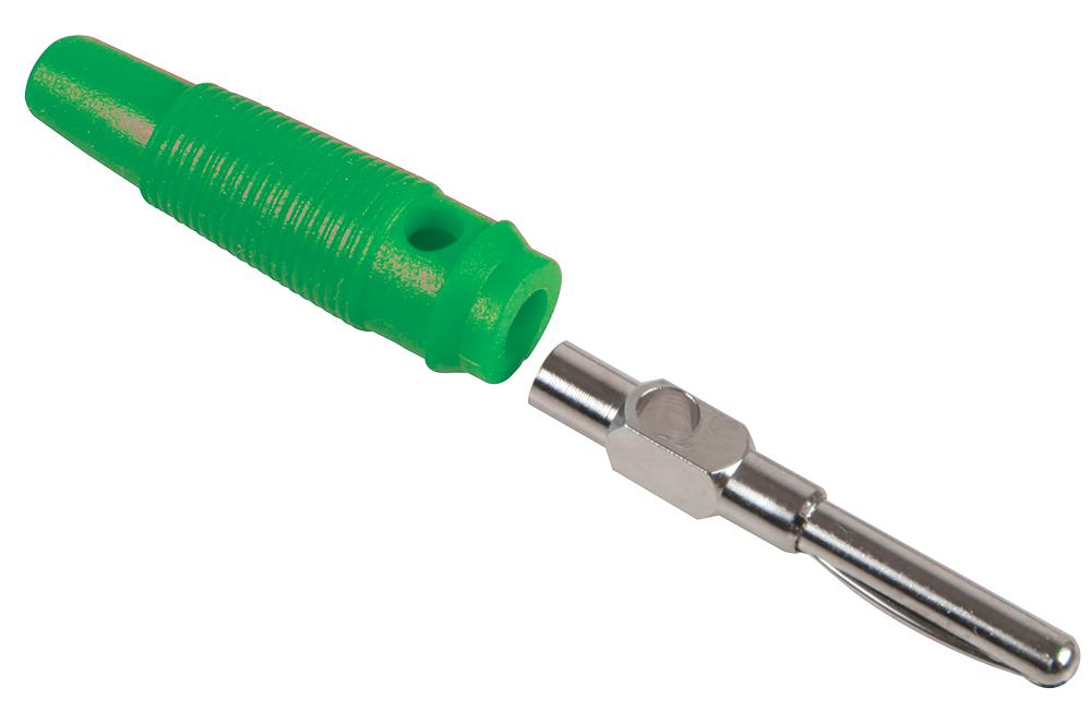 25.412.4 PLUG, 4MM, GREEN MULTICOMP