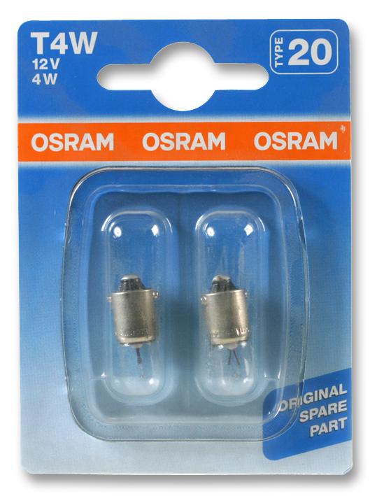 A233BL LAMP, T4W 233 12V 4W BA9S 2PK OSRAM
