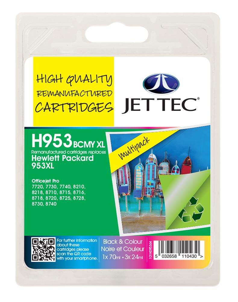 101H095364 INK CART, HP953XL BCMY, REMAN JET TEC