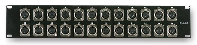 PLS00025 RACK PANEL, LOADED, 24 XLR SOCKET PULSE
