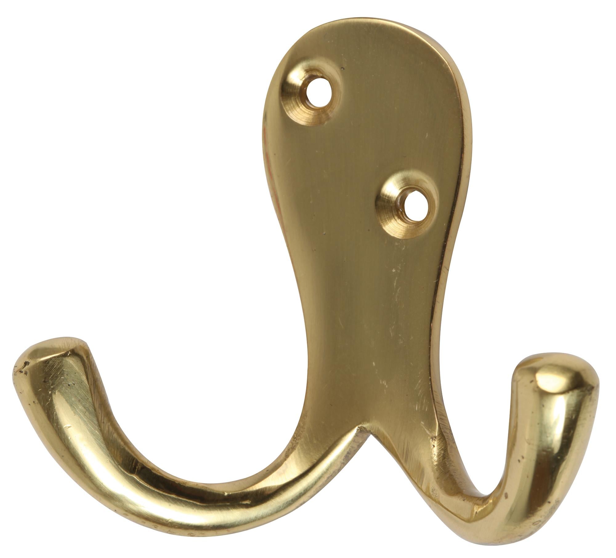 D00885 HOOK, DOUBLE, BRASS (PK5) DURATOOL