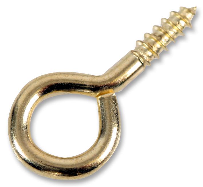 D01226 SCREW EYES, BRASS, 12 X1.2MM (PK10) DURATOOL