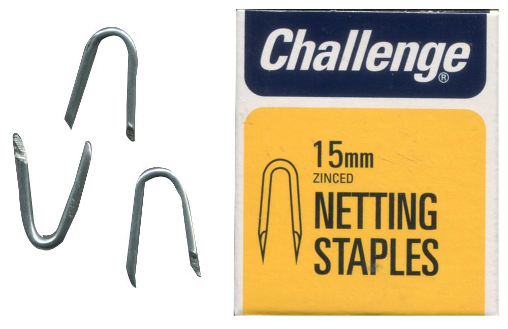 11202 NETTING STAPLES ZINC PLATED, 15MM (40G) CHALLENGE