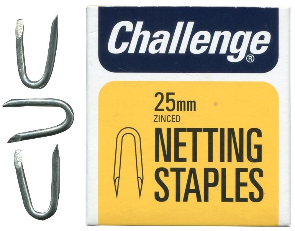 12024 NETTING STAPLES ZINCED, 25MM (225G) CHALLENGE
