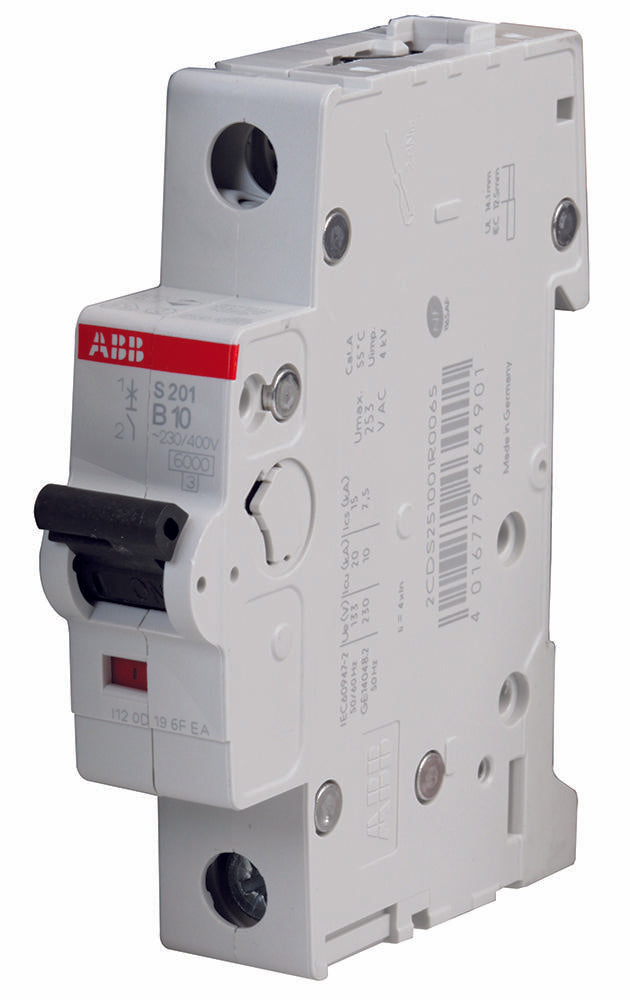 S201-B10 CIRCUIT BREAKER, THERMAL MAG, 1 POLE ABB