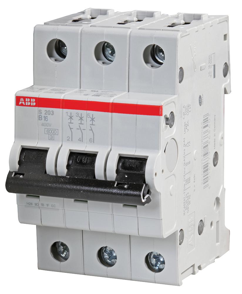 S203-B16 CIRCUIT BREAKER, THERMAL MAG, 3 POLE ABB
