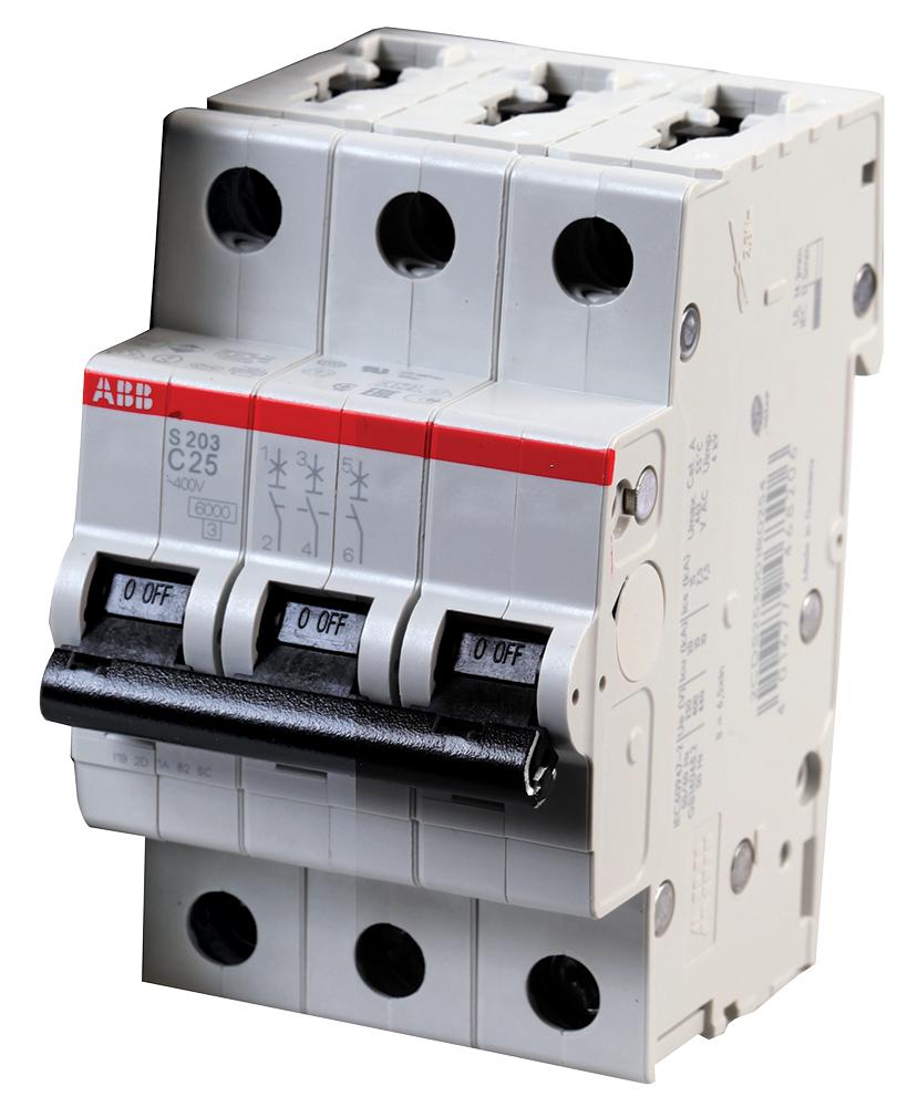 S203-C25 CIRCUIT BREAKER, THERMAL MAG, 3 POLE ABB