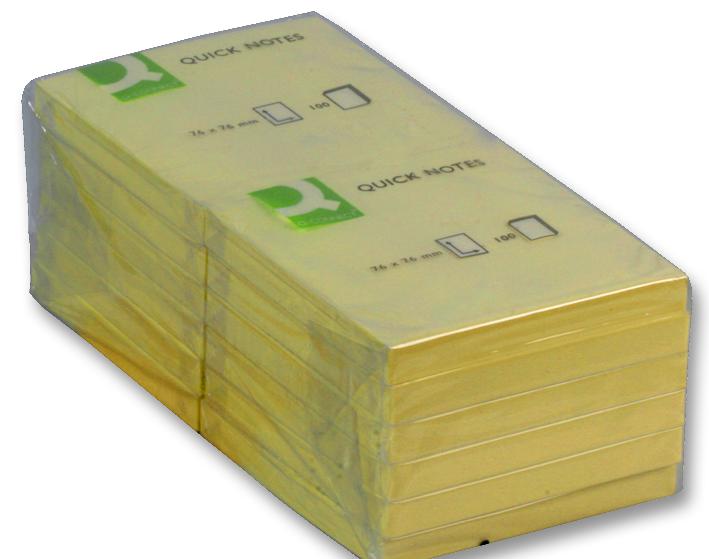 KF10502 PADS STICKY 12PK 75X75MM YLW Q CONNECT