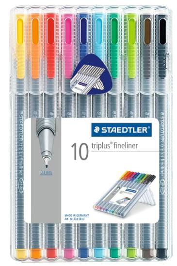 334SB10 FINELINER TRIPLUS ASSORTED 10PK STAEDTLER