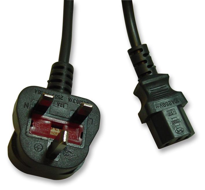PE01061 LEAD UK PLUG TO IEC C13 SOCKET 5A GRY 2M PRO ELEC