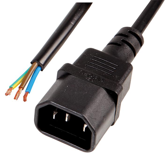 PE01050 LEAD IEC PLUG C14 - BARE ENDS 3M PRO ELEC