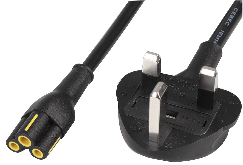 152610/2 POWER CORD, UK PLUG TO C5 CONNECTOR, 2M VOLEX