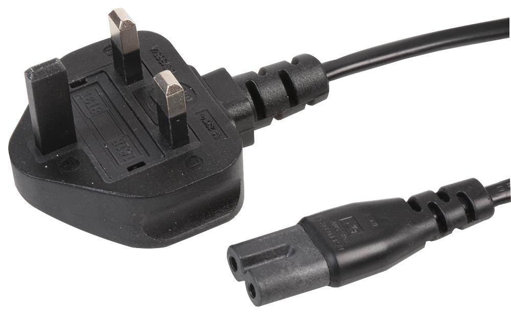 PEL00813 POWER CORD, UK-IEC 60320 C7, 5M, BLACK PRO ELEC