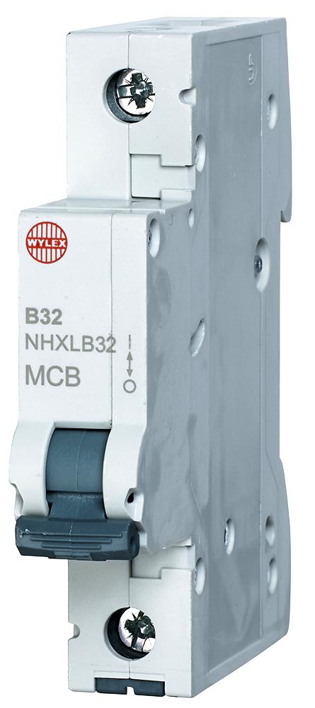 NHXLB32 32A SINGLE POLE B CURVE MCB WYLEX