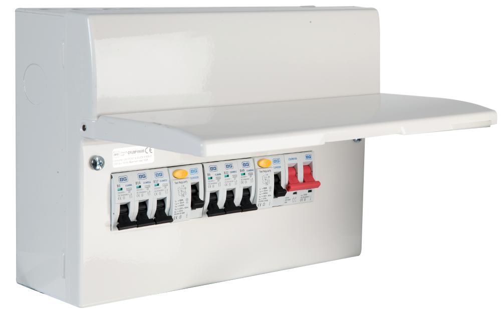 CFUDP16606-01 CONSUMER UNIT 6 WAY + 2 X RCD + 6X MCB BG ELECTRICAL
