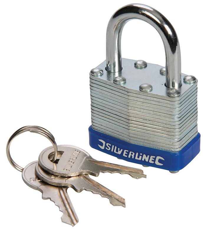 224515 LAMINATED PADLOCK 40MM SILVERLINE