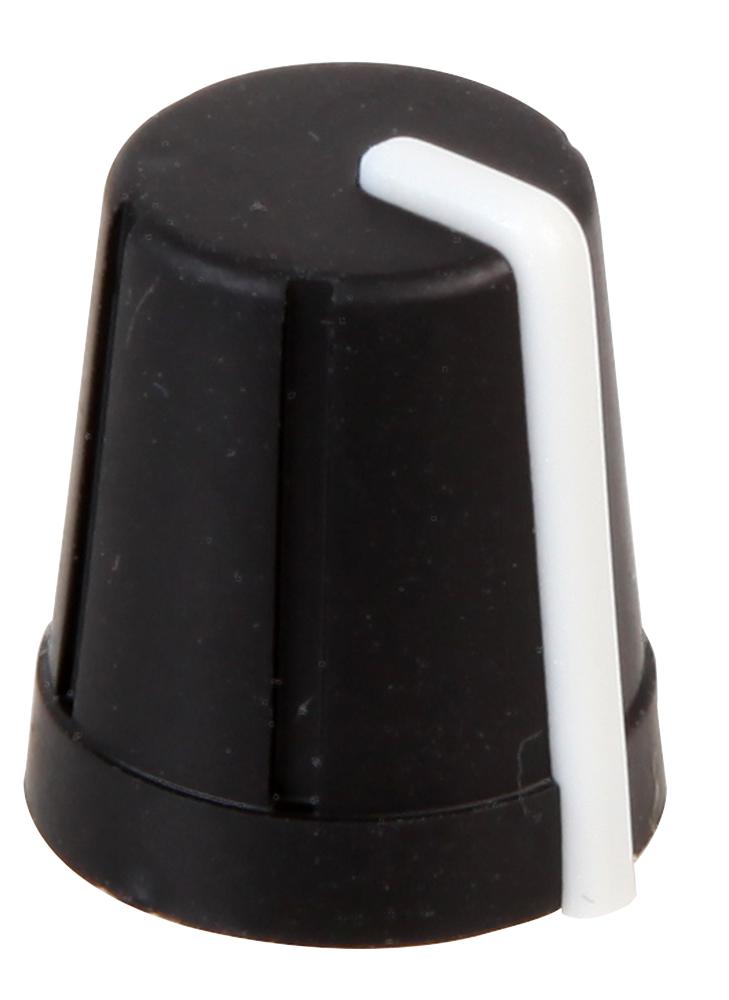 CR-R4-7 KNOB, SOFT TOUCH, D SHAFT, BLACK MULTICOMP