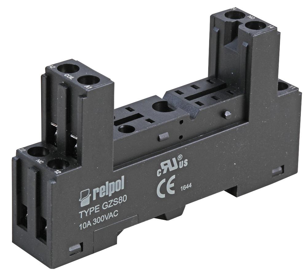 GZS80-BLACK 8-PIN RELAY BASE, BLACK RELPOL