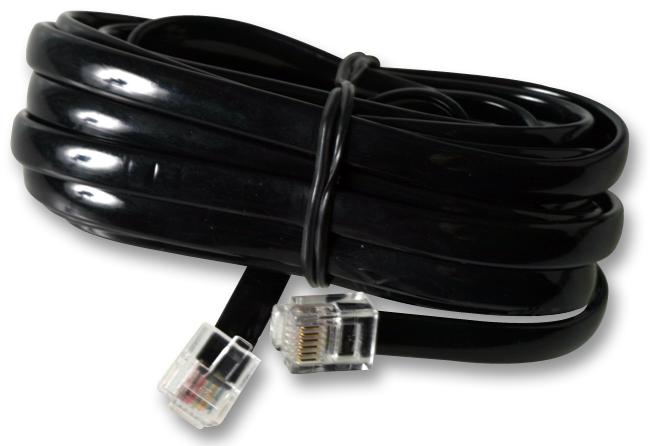 PS11460 CABLE, RJ12-RJ12 (6P6C), X WIRE, BLK, 3M MULTICOMP PRO