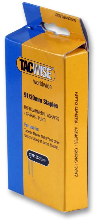 0284 STAPLES, 91/20MM (PK 1,000) TACWISE PLC