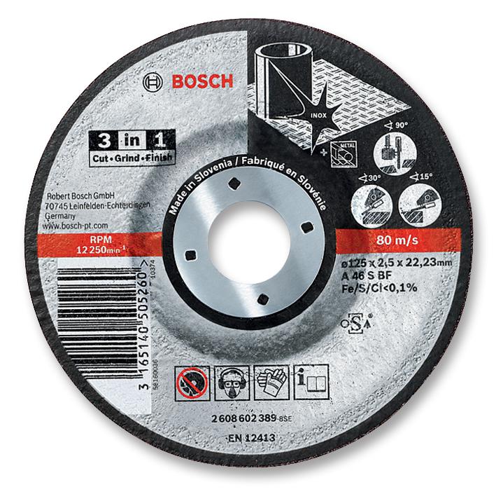 2608602388 GRINDING DISC, INOX 115X2.5X22.23MM BOSCH