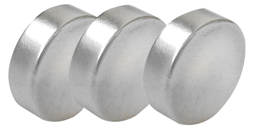 N814 NEODYMIUM DISC MAGNETS 15MM X 5MM, PK3 ECLIPSE MAGNETICS