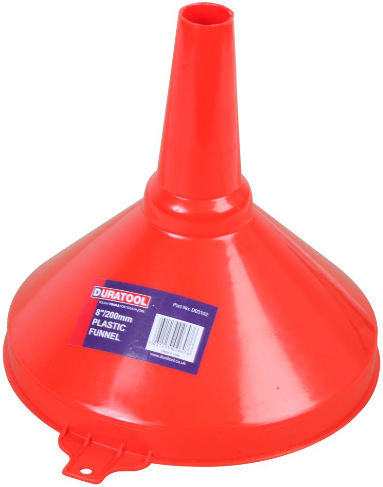 D03102 PLASTIC FUNNEL, 8IN DURATOOL