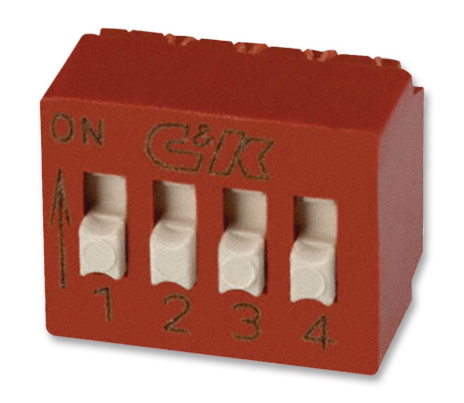 C&K COMPONENTS SIP/DIP BD04AV SWITCH, 4 WAY, SPST, THT, R/A C&K COMPONENTS 2319981 BD04AV