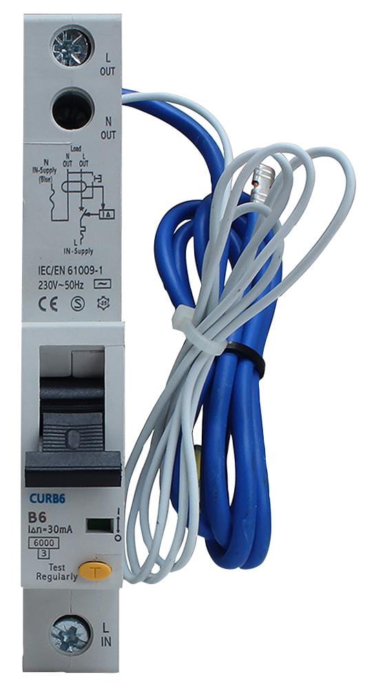 BG ELECTRICAL RCBO CURB6-02 RCBO, TYPE AC, B CURVE, 6A BG ELECTRICAL 3459062 CURB6-02