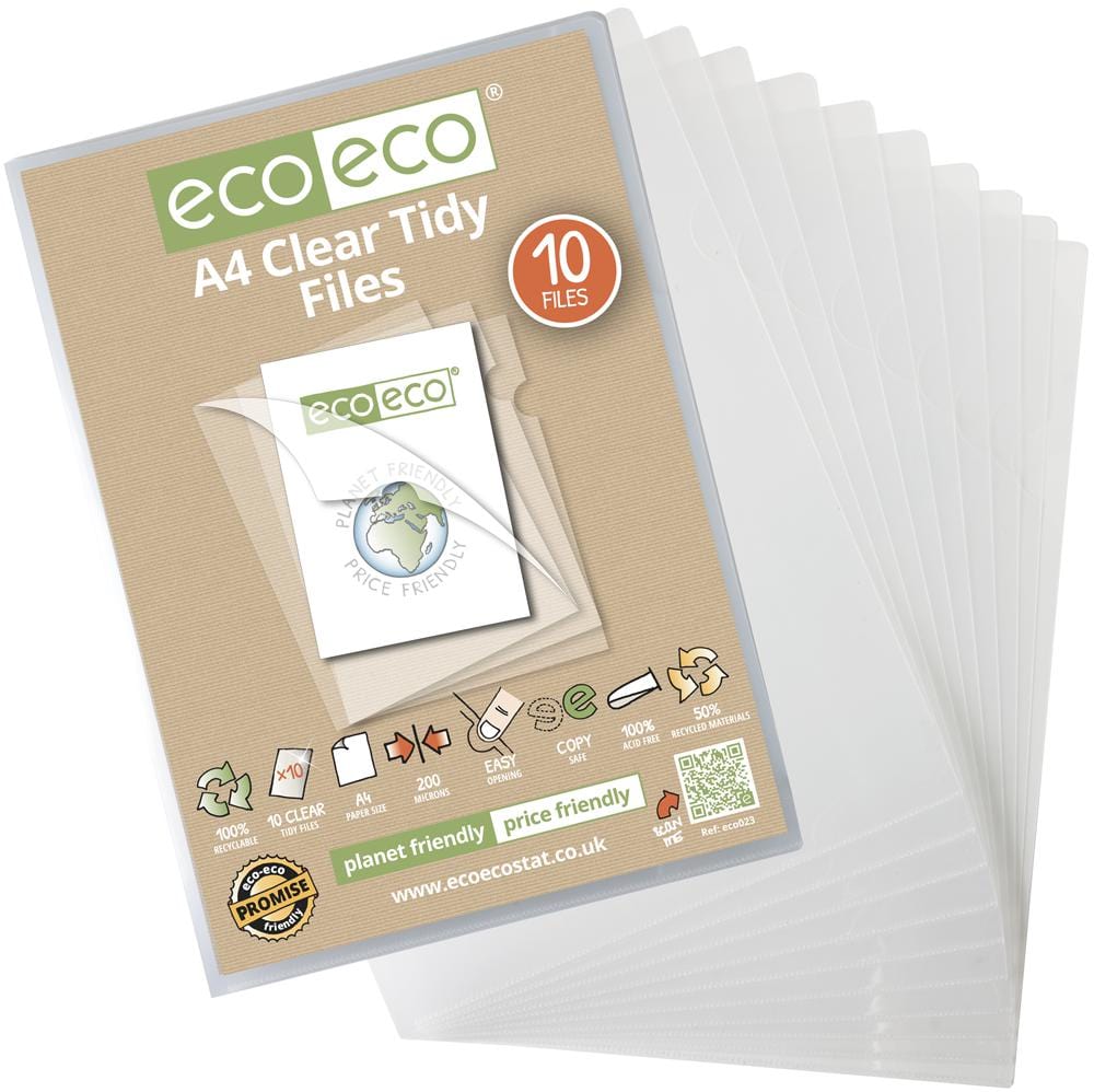 ECO-ECO Files and Filing ECO023 A4 BAG 10 TIDY FILES ECO-ECO 3701851 ECO023