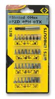 T4520 - Bit Set, Screwdriver, Slotted, Phillips, Pozidrive, Torx, Hex, 32 Piece - CK TOOLS