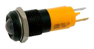 192B1352 - LED Panel Mount Indicator, Black Chrome Bezel, Yellow, 24 V, 14 mm, 17 mA, 40 mcd, IP67 - CML INNOVATIVE TECHNOLOGIES