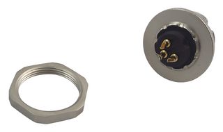 09 0408 80 03 - Circular Connector, 712 Series, Panel Mount Receptacle, 3 Contacts, Solder Socket - BINDER